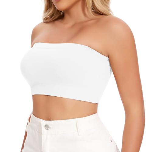 Image of JOYSHAPER Strapless Bras for Women Seamless Padded Bandeau Bra Wireless Tube Top Bralette Comfort Tube Bra