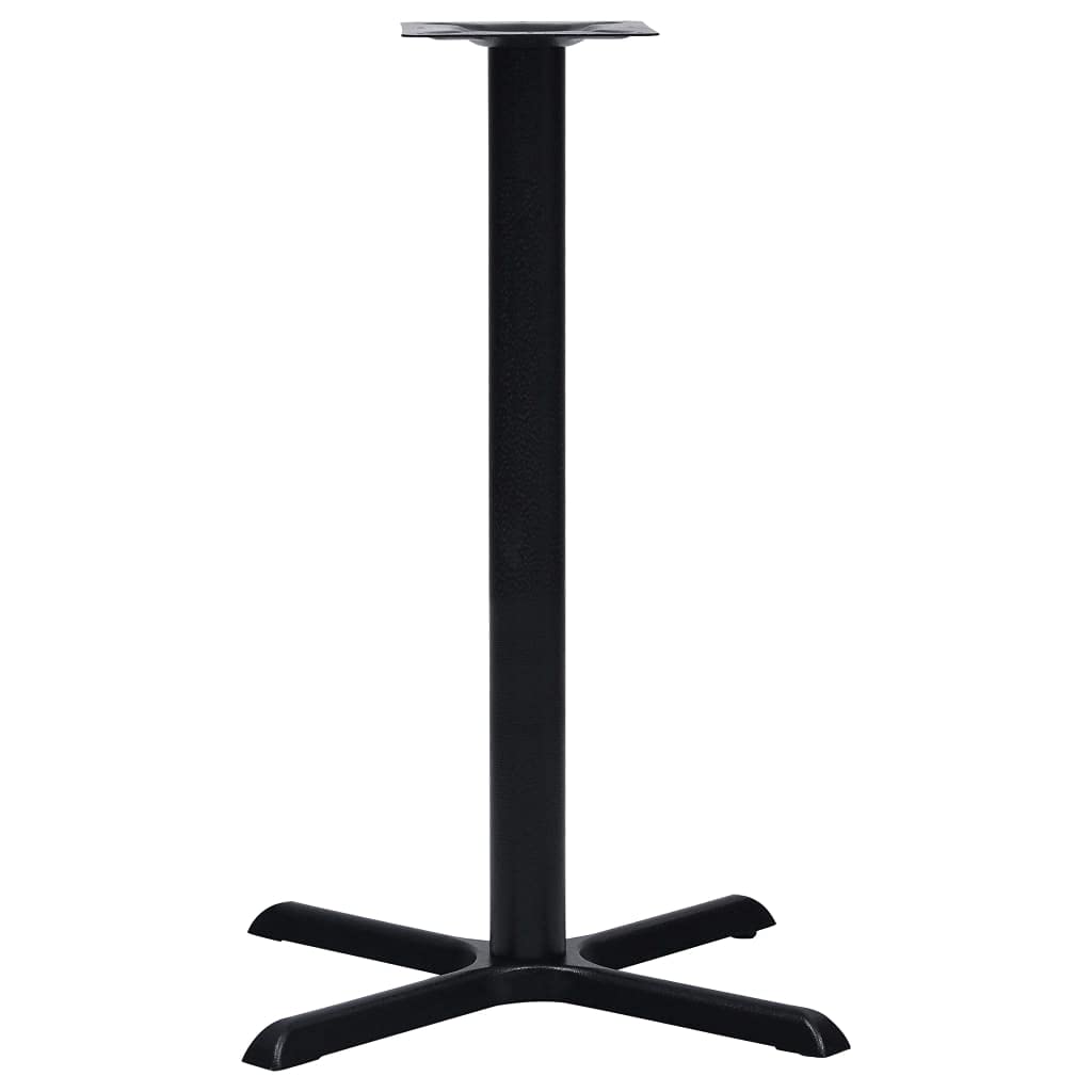Gamba di Sostegno in Ghisa per Tavolo da Bar, Design Industriale Robusto, Nero, Dimensioni 76x76x107 cm, Montaggio Semplice con Fori sulla Piastra, Struttura