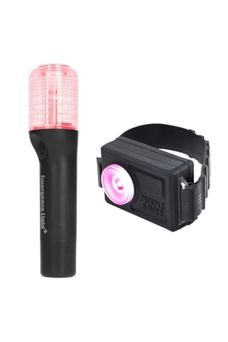 【セット買い】エーモン(amon) 非常信号灯 懐中電灯機能付 発炎筒代わりに 車検対応 (防滴仕様IPX3相当) ON/OFFスイッチタイプ 6906 黒 + Amazon.co.jp限定 エーモン(amon) パープルセーバー モト バイク用 ブラック