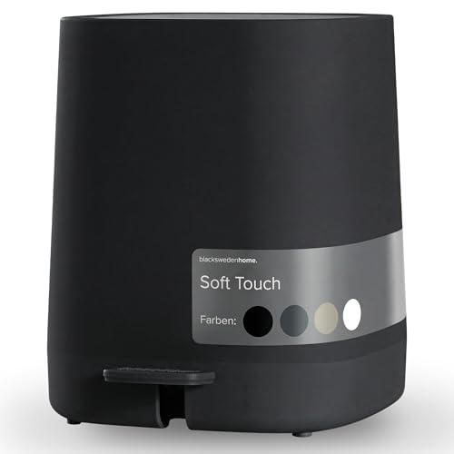 blackswedenhome. Mülleimer Bad - 5L Kosmetikeimer mit Softclose-Deckel und Inneneimer - Bad Mülleimer, Abfalleimer Bad, Toilette - Badezimmer Mülleimer - Elegantes Design Tretmülleimer Schwarz