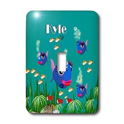 Interruptor de palanca Kyle peces marinos embellecedor de pared 3dRose
