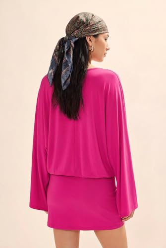 Image of MAKABO Women's Summer V Neck Mini Dresses Batwing Sleeve Y2k Sexy Casual Date Night Outfit