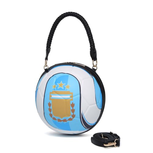Bolso en forma de bola de fútbol con asa desmontable para fanáticas del deporte