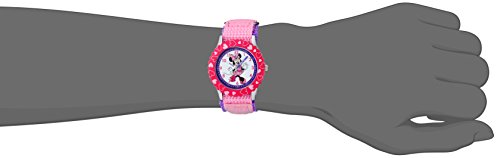 DISNEY Minnie Mouse Kids' Bezel Stainless Steel Time Teacher Analog Nylon Strap Watch2