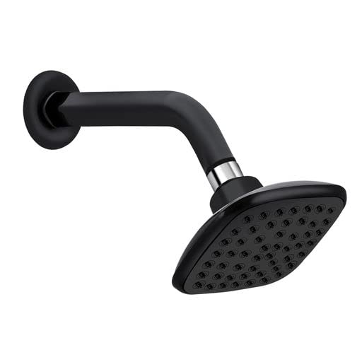 Rocio ABS Square Shower Head For Bathroom With 9 Inch Shower Arm And Wall Flange, Wall Mount Premium Polished Arm, Showerhead And Silicon Nozzel, 4 X 4 Inch (Black) (B0C395166Q) Amazon Price History, Amazon Price Tracker