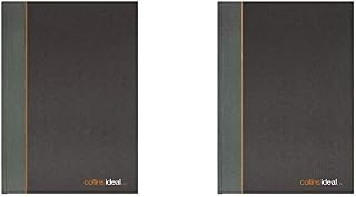 Collins 6424 Ideal Case Bound A4 Double Cash Book 192 Pages, Black
