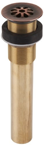 Sinkology Decorative 8-Hole Solid Brass Bath Grid Drain No Overflow in Antique Copper