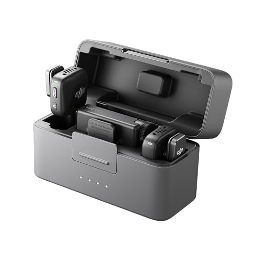 Microfone Sem Fio DJI Mic Mini (2 TX Microfone + 1 RX Receptor com Case de Carregamento) BR - DJI126