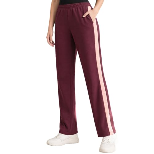 Image of Nobero Joggers for Women | Track Pants for Women | Straight Fit | Elasticated Waist with Drawcord | Soft & Breathable Fabric | Casual Everyday Wear