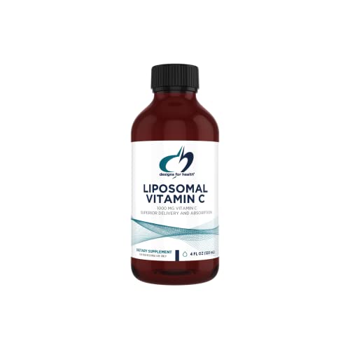 Designs for Health Liposomal Vitamin C Liquid - 1000mg Vitamin C Supplement - Soy Free Liposomes (from Sunflower Lecithin) for Superior Absorption - Non-GMO, Pleasant Lemon Flavor (24 Servings / 4oz)