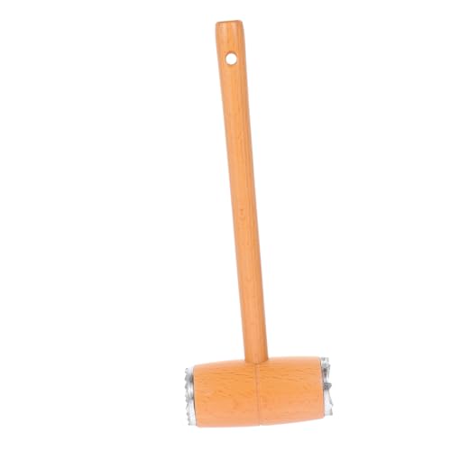 SOLUSTRE Wooden Meat Tenderizer Mallet Tool with Long Handle Dual Sided Design for Meat Flattening and Tenderizing for Steak Chicken and Barbecue Cooking