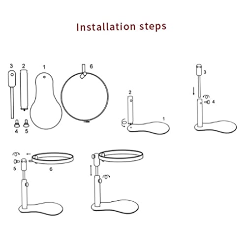 Soporte para bastidor de bordado colorido con marco de madera estable 4