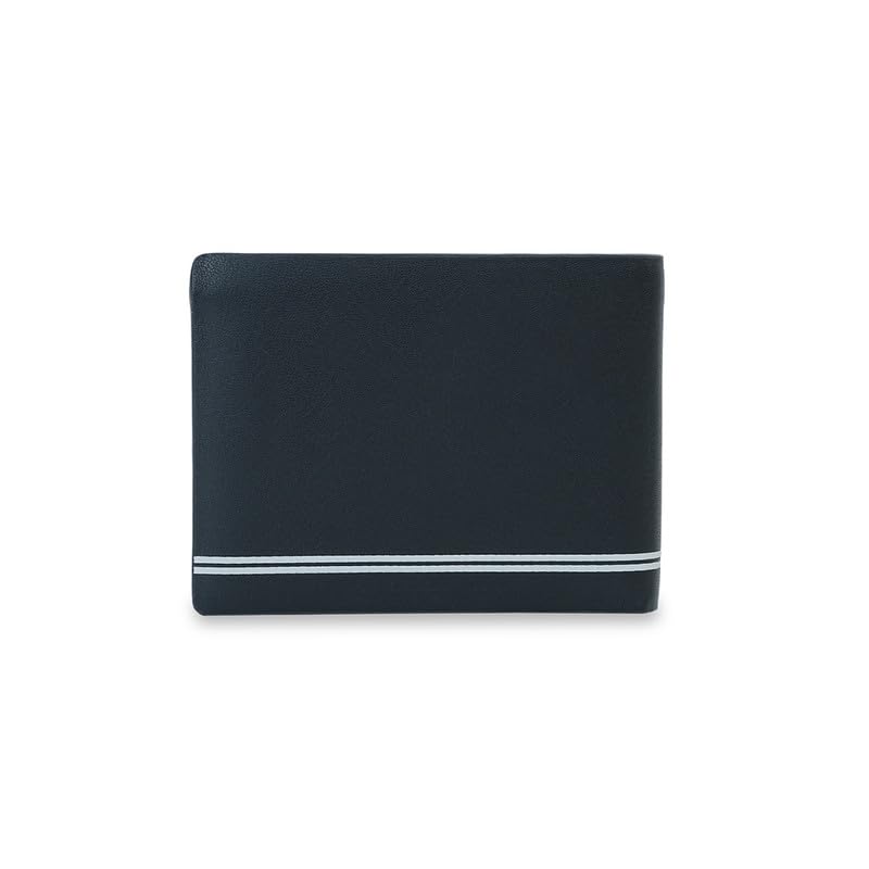 Image of Tommy Hilfiger Men's Leather Slimfold Wallet Escravos | Black Bifold with Coin Pocket & Card Slots | Designer & Stylish Gift