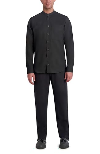 Chemise homme manches longues Karl Lagerfeld noir col mandarin coupe slim taille XS mode