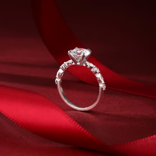 14K Rose/White Gold Plated Rings for Women - Dainty Band Round CZia， Fashion Hypoallergenic Waterproof Non Tarnish， Birthday Party Wedding Gifts Trendy Jewelry， Ring Size 4 5-112