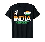 India Cricket Flag Tee for Lovers of Cricket Game Cricketers T-Shirt