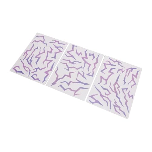 Haofy Pegatinas de Tatuajes Temporales, 3 Piezas en Pegatinas de Cosplay de Anime Fluorescentes de Color Púrpura Oscuro para Fiestas, Festivales, Eventos de Baile y Maquillaje