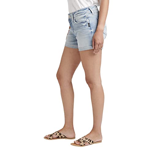 Silver Jeans Co. Women's Suki Mid Rise Short, Light Wash Epx199, 28W X 4L #TOP1