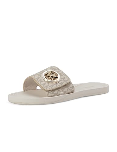 Michael Kors Women's MK Charm Slide, Vanilla, 9