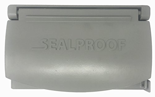 Sealproof 1-Gang Horizontal Weatherproof Outdoor Metal Flat Outlet Cover, Single Gang Electrical Power Receptacle Protector, Ul Listed, 4-In1 #TOP1