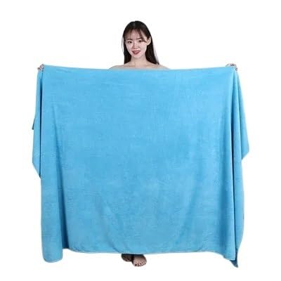 Generico Telo Doccia Grande Asciugamano da bagno in microfibra spessa, morbido, ad alto assorbimento e asciugatura rapida, telo spiaggia(Lake blue,150x200cm)