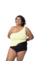 Spirit Animal Plus Size M - 5XL Bare Yellow Swimsuit for Women | Swimming Costume | Beachwear Swimsuit | Removable Modesty Cups | Asymmetrical One Shoulder Neckline | Quick Drying | Light Weight |