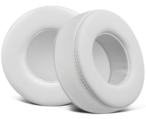 Image of SOULWIT Earpads Replacement for Skullcandy Hesh & Hesh 2 Wireless Over-Ear Headphones, Ear Pads Cushions with Soft Protein Leather, Noise Isolation Foam - White