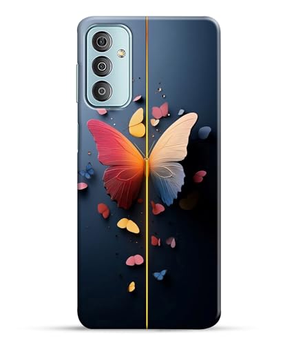Image of Stylish Butterfly Printed Hard Back Case Cover Compatible for Samsung Galaxy F23 5G | Samsung M23 5G (Multicolor) - D1665