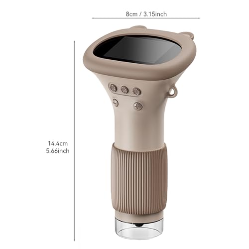 Image of 1000X Portable Digital Microscope, 2MP Macro Handheld Microscope 2.0 Inch IPS Color Screen with 8 LED Lights, Mini Microscope, One Click Photo & Video (Brown)