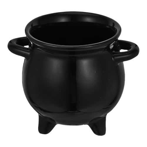 MAGICLULU Witches Cauldron Ceramic Candy Jar Mini Halloween Treat Bucket for Parties Christmas and Birthdays Unique Witch Pot Design