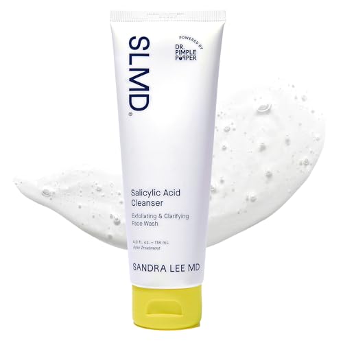 SLMD by Dr. Pimple Popper - Salicylic Acid Cleanser 4 fl oz Exfoliating Gel Cleanser Face Wash Acne-Prone Skin - Face Wash Helps Reduce the Appearance of Blackheads & Whiteheads