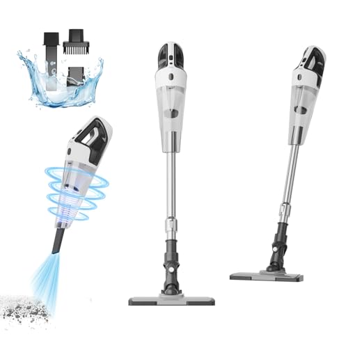 TECBOT Cordless Vacuum Cleaner, 12000 Pa Powerful Stick Vacuum with Brushless Motor, LED Touch Display, 30 Mins Long Runtime, Self-Standing Lightweight Vacuum for Hard Floor Carpet Hair, Gray