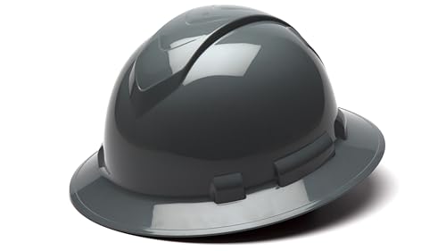 Pyramex Ridgeline Full Brim Hard Hat 4 Point Ratchet Slate Gray