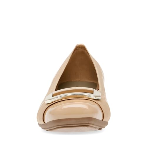 Image of Anne Klein Uplift Flats for Women - Textile Upper and Lining - Stretch Collar - 90 Flexibility - Square Cap Toe