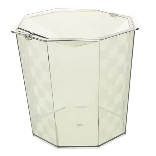 ABOOFAN Papelera de Escritorio Tapa Mini Papelera de Plástico Acrílico Tamaño Pequeño para Oficina y Dormitorio Diseño Funcional y Práctico