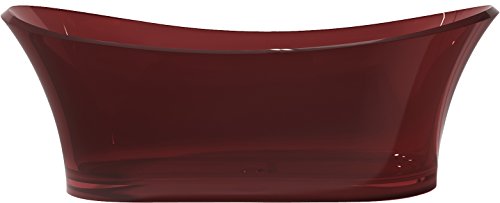 Anzzi 69" Flat Bottom Man Made Stone Freestanding Bathtub - Translucent Deep Red - Azul Series Ft-Az520-Rd #TOP1