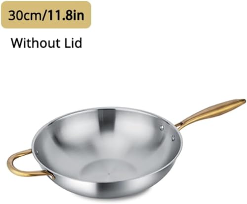 Wok de acero inoxidable sin recubrimiento 30 cm miniatura 2