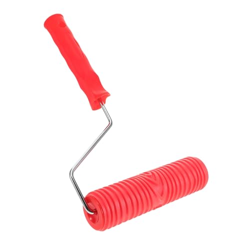 Holibanna Rouleau De Gaufrage Pinceau à Rouleau Patin à Roulettes Rouleau En Mousse Rouleau De Texture Décorative Rouleau De Peinture Murale Rouleau à Peinture Gaufré Caoutchouc Rouge