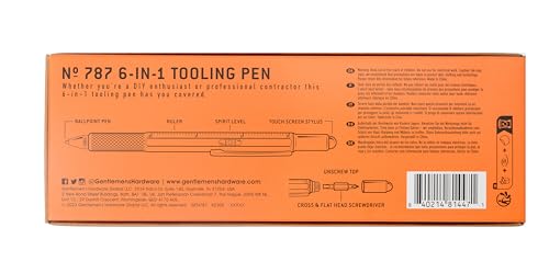 Gentlemen's Hardware 6-in-1 Multi-Tool Ball Point Pen Tooling Pen, 14.98cm Long, Black - Image 4