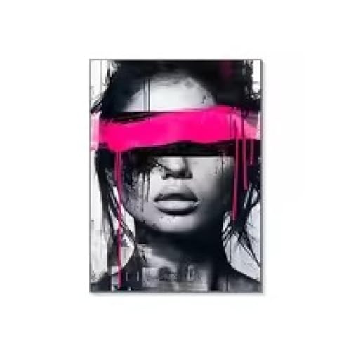 Portrait de femme abstrait moderne affiche toile 60x90 cm
