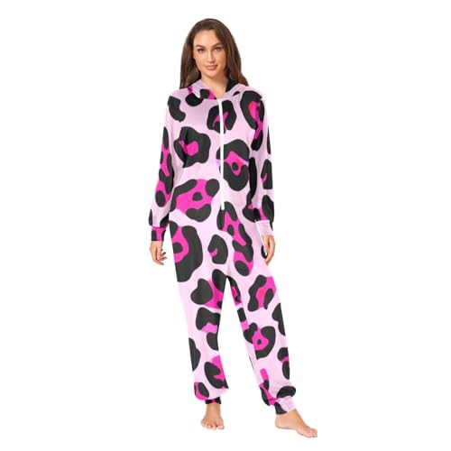 Pijama de Navidad de leopardo rosa para mañanas familiares de invierno