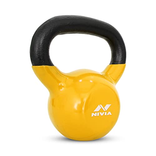 Image of Nivia Vinyl Kettlebell (Yellow, 2 Kg)