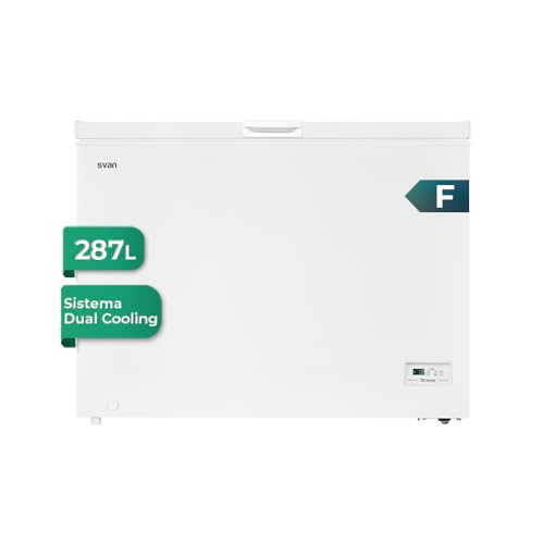 Svan Congelador horizontal Blanco SCH3000FDC. Capacidad 287 Litros, Dual Cooling, 1 Cesta, Bajo nivel Sonoro, Eficiencia Energética Clase F