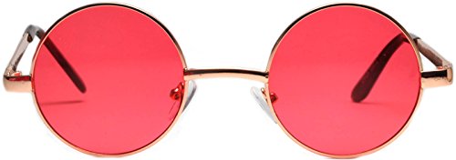 OWL Set of 3 Pairs Round Retro Vintage Circle Sunglasses Colored Metal Frame Small model 43 mm4