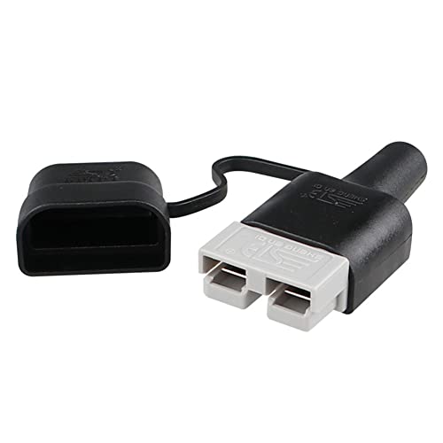 SPORTARC Wasserdichter 50 A für Anderson Stecker Staubkabelmantel Abdeckung Schwarz/Rde mit Kappe