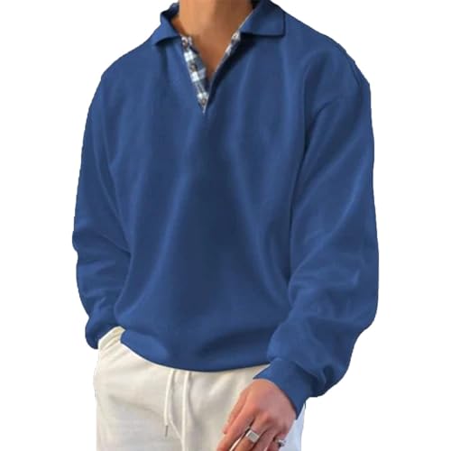 Man Casual Tops Men’s Classic Polo Shirt Long Sleeve Pullover, Long Sleeve Sweatshirt