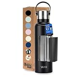 VANN Essential Trinkflasche 600ML 100% Edelstahl - Thermosflasche isoliert [24h kalt, 12h...