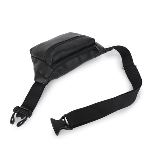 Image of Waist Bag for Man Woman - Anti Theft, Waterproof Zippers and Back Pocket - Large Travel Waist Pouch, Fanny Pack, Belt & Hip Bag for Men, Women for Hiking, Passport, Gym (Black) (Jet Black)