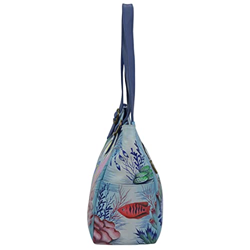 Anna by Anuschka Women's Genuine Leather Shoulder Bag - Hand Painted Original Artwork Exterior4