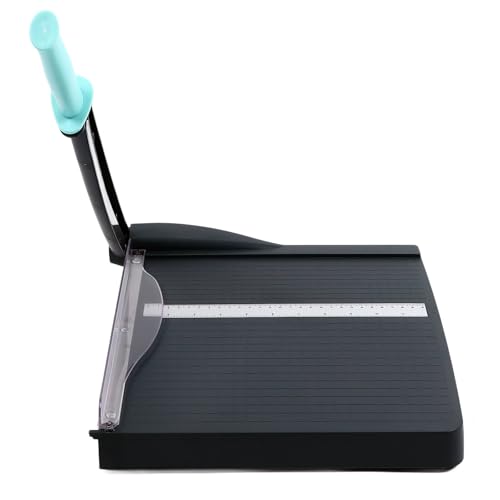 Guillotina de Papel Manual con Protección de Seguridad y Bloqueo de Cuchilla, Cizalla Papel A4 B5 A5 B6 B7, Cortador de Papel Profesional Capacidad 16 Hojas, Perfecto para Fotos, Papel, Tarjeta, Gris